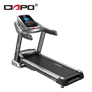 Ciapo A8 treadmill with a sleek, modern design and an advanced digital console displaying workout metrics.